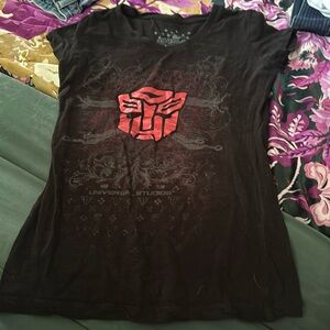 Universal Studios Transformers black tee sz Small (like XS)